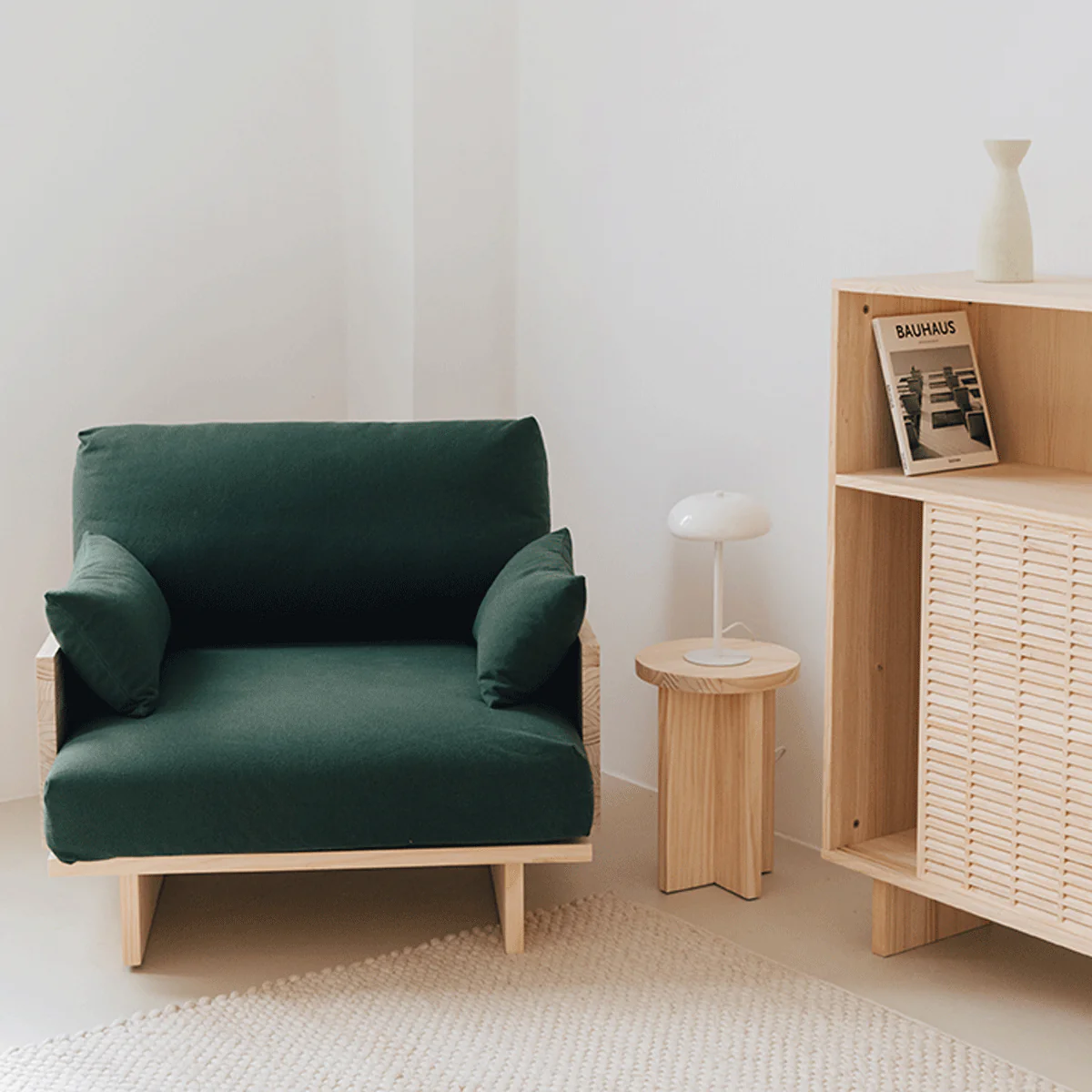 Bora armchair made of pine wood in Mediterranean style 95 cm - Image 4