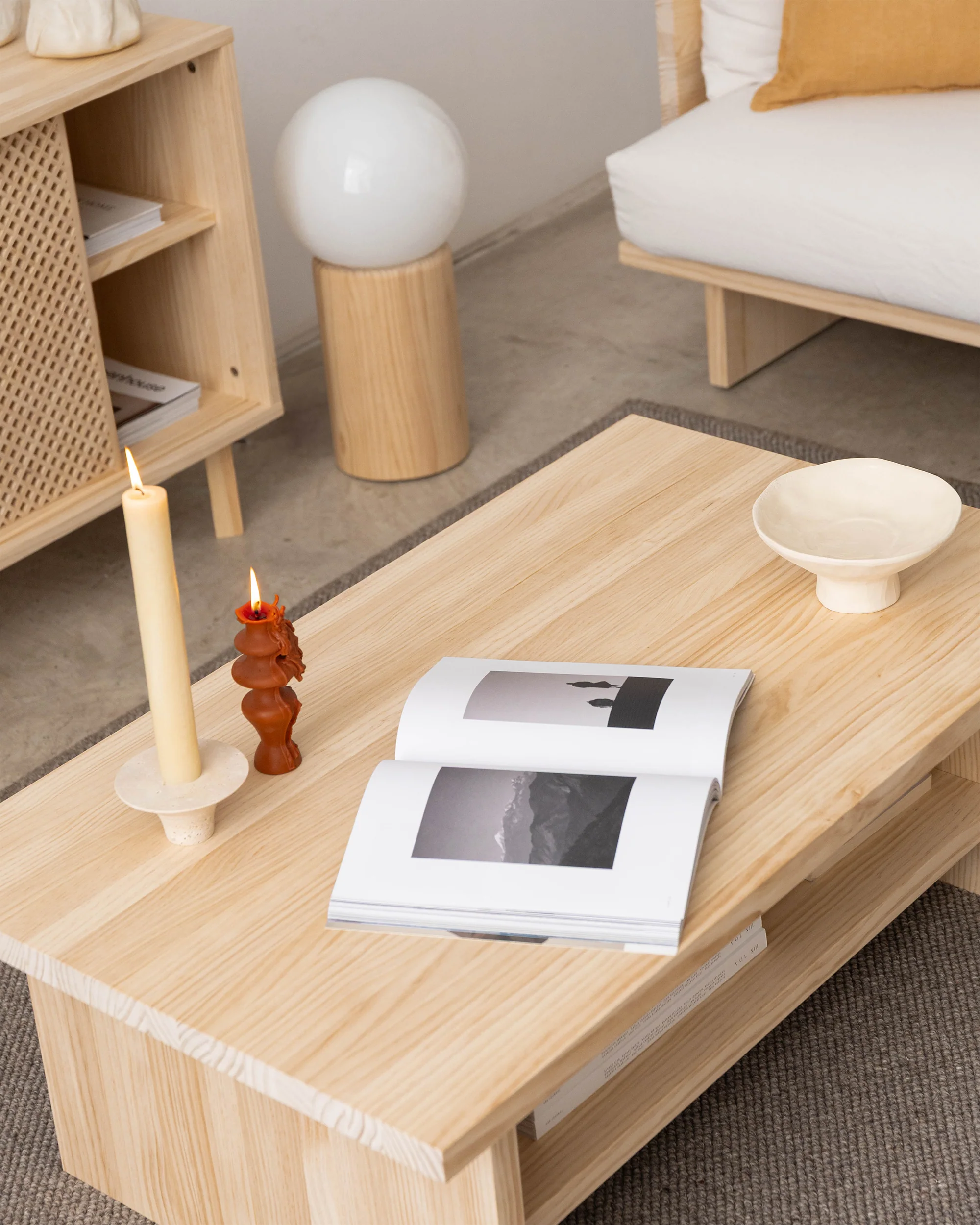 Binibeca - Rectangular coffee table in wood 100 cm - Image 4