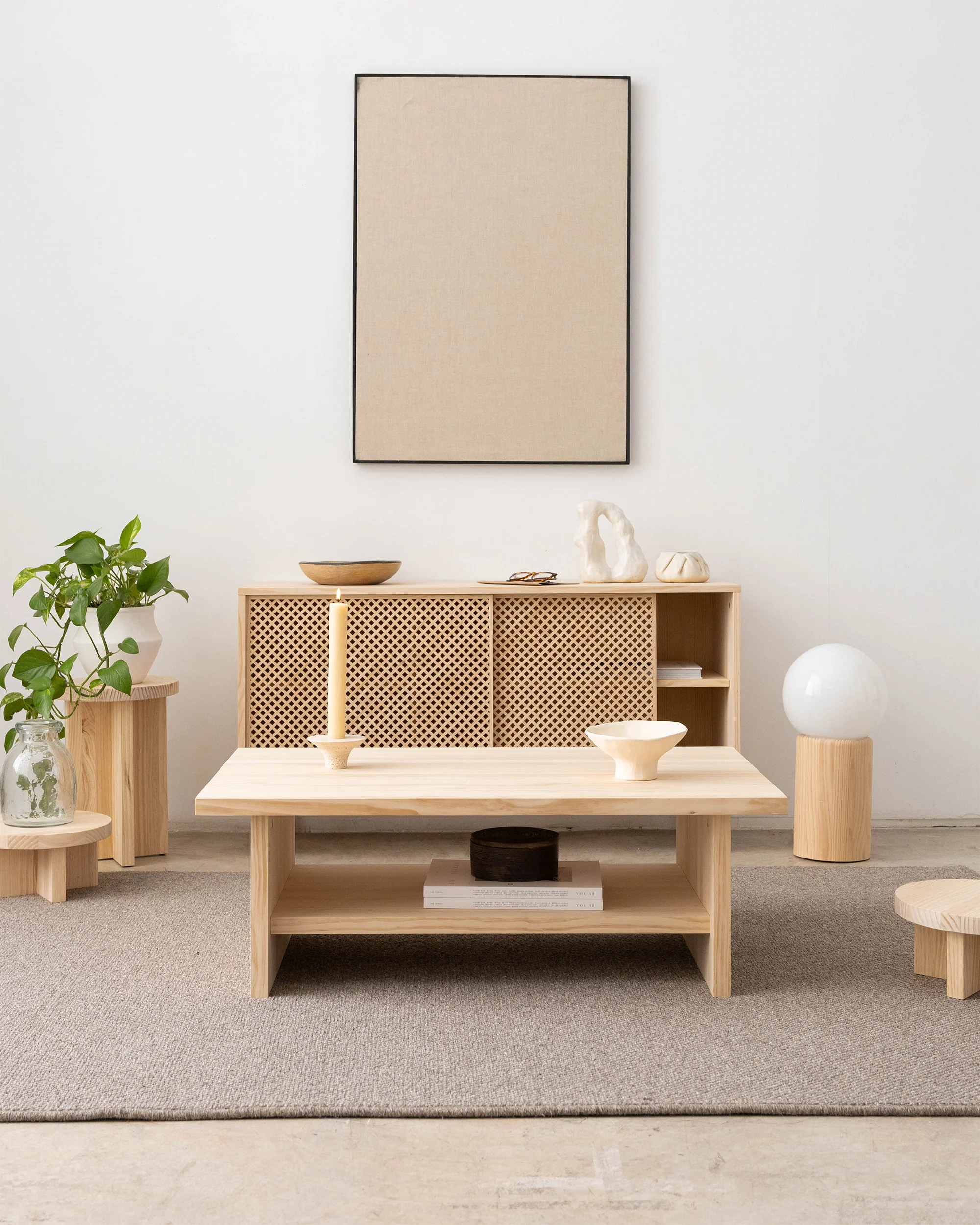 Binibeca - Rectangular coffee table in wood 100 cm - Image 6