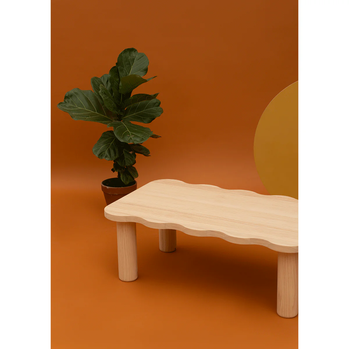 Palamos - Coffee table in solid pine wood 100 cm - Image 3