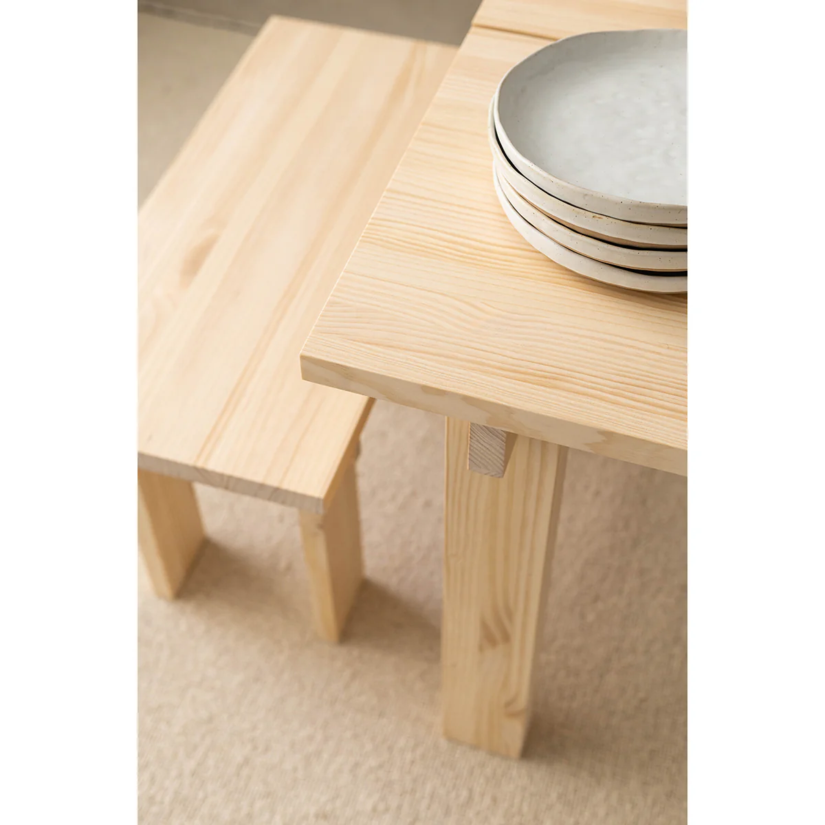 Pals dining table made of solid pine wood 90 x 90 cm - Image 4