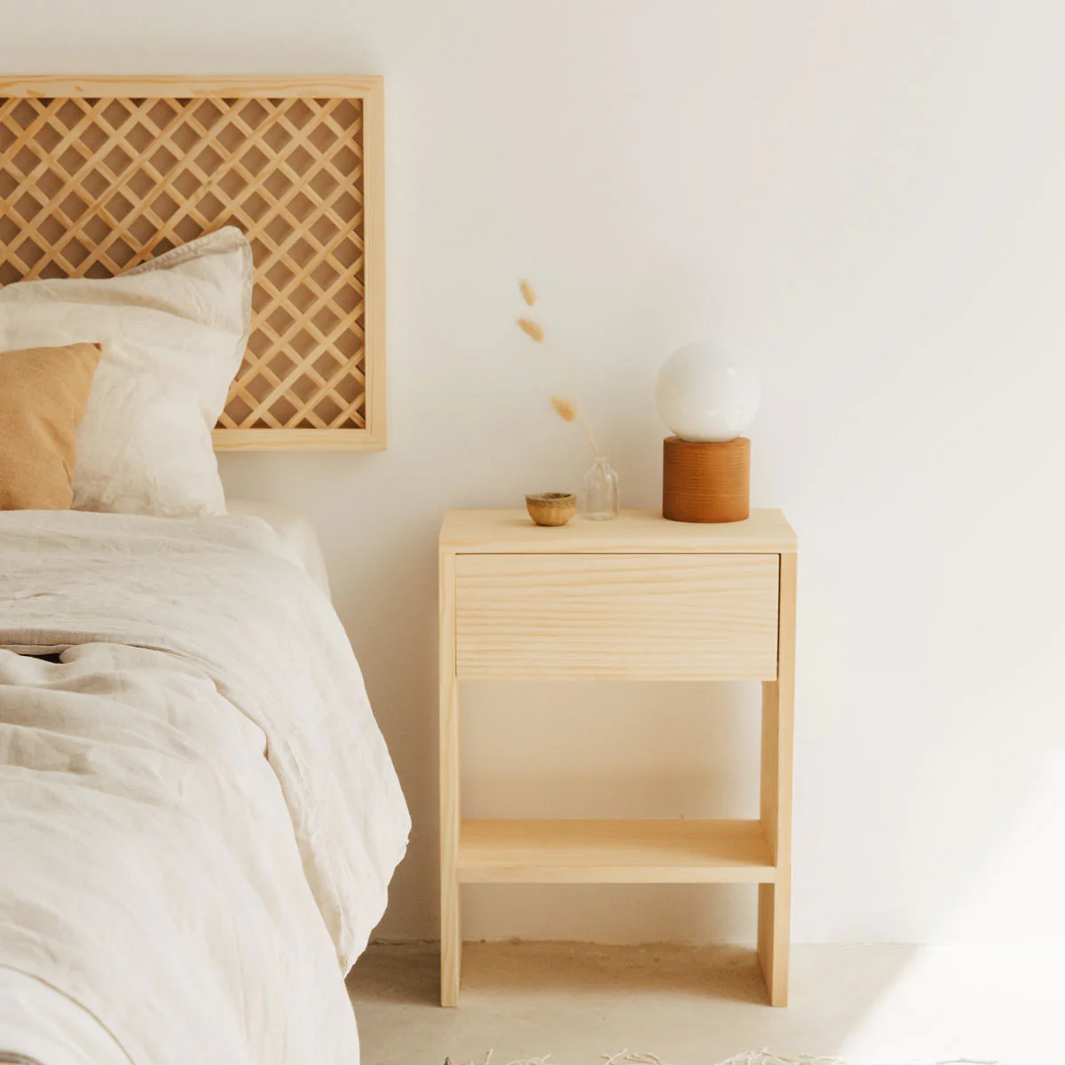 Azahar natural wood headboard with lattice 150 cm, 165 cm and 180 cm - Image 7