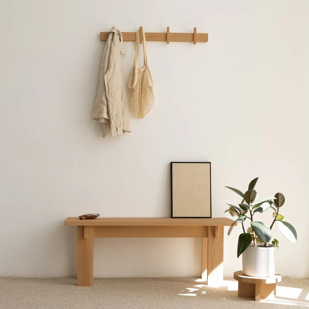Large wall coat rack Figuera in solid wood 80 cm - Image 6