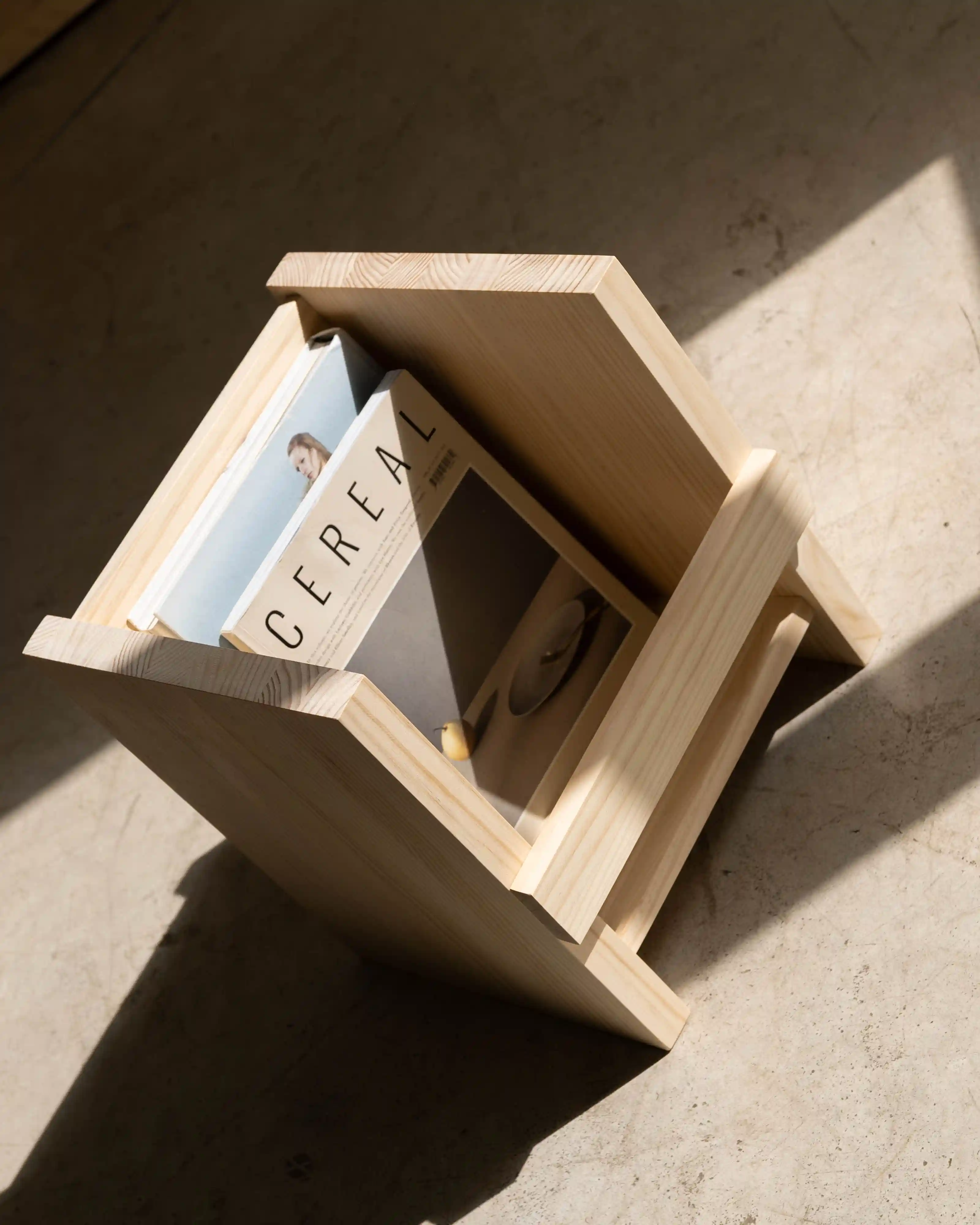 Oliva solid wood magazine rack 39 x 29.2 cm - Image 5