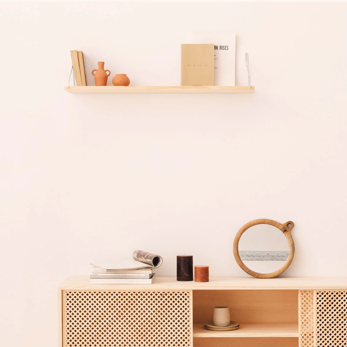 Wall shelf in natural wood 60 cm and 90 cm - Macarelleta - Image 3