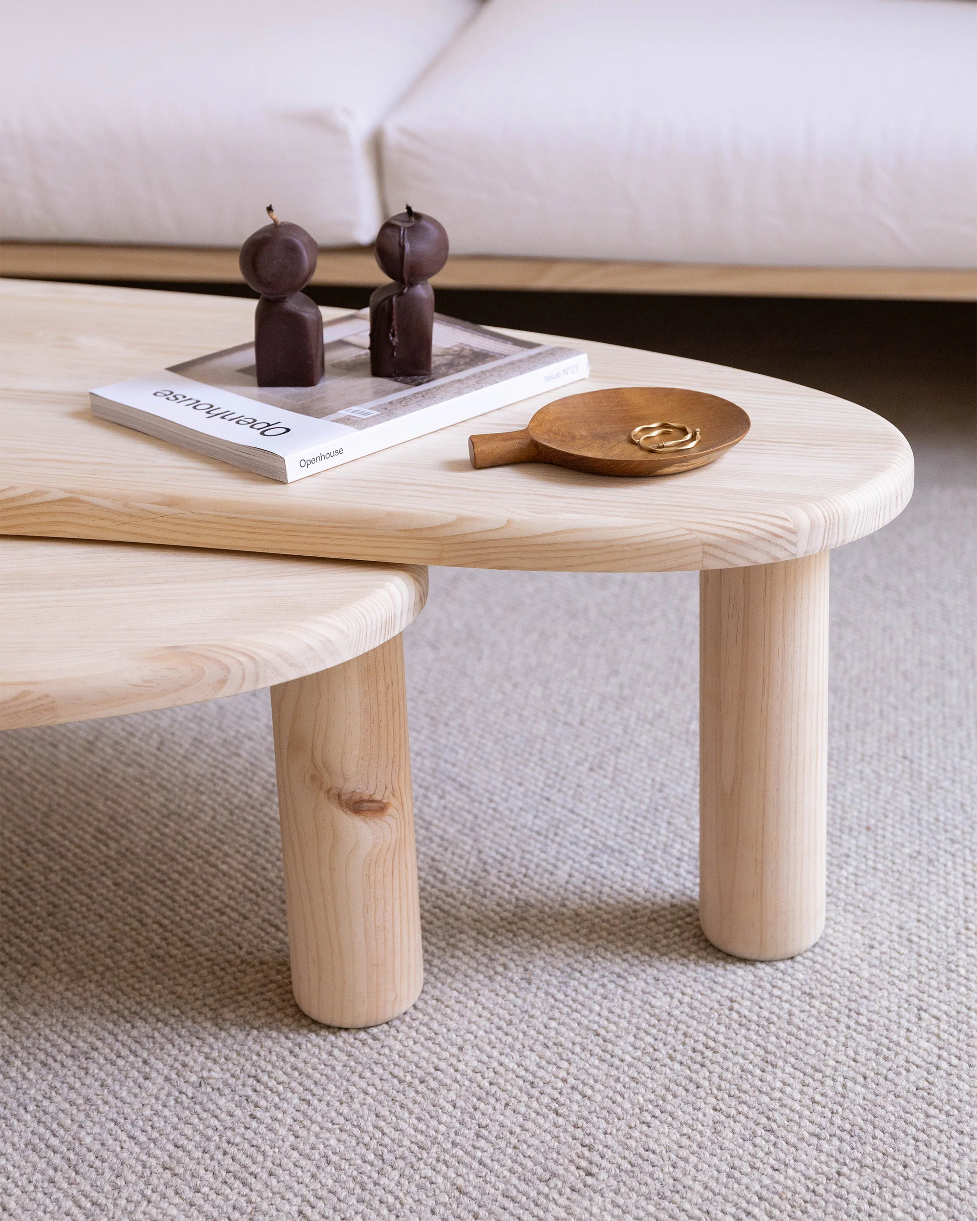 Set 2 coffee tables in solid pine wood Tramadiu and Tuna - Image 5