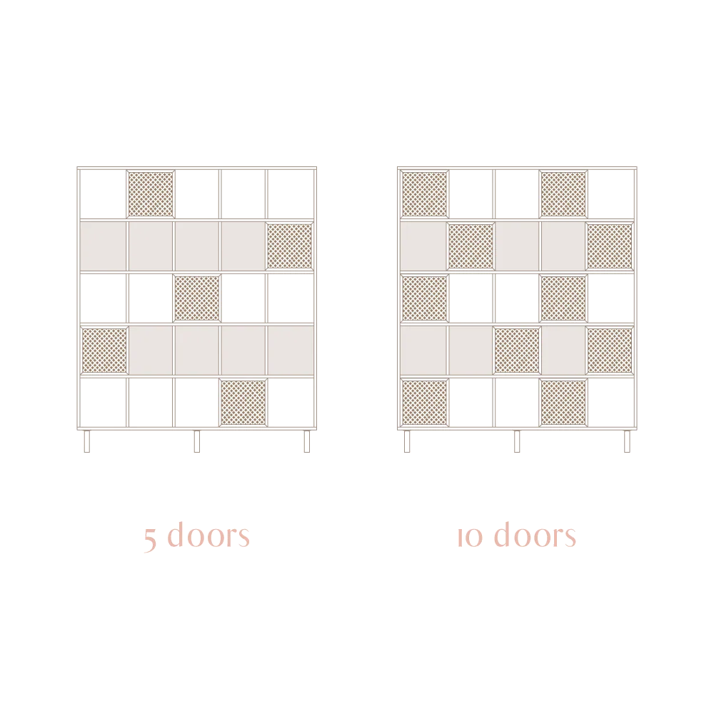 Bookcase Blava of pine with 5 or 10 doors 160 cm - Image 13