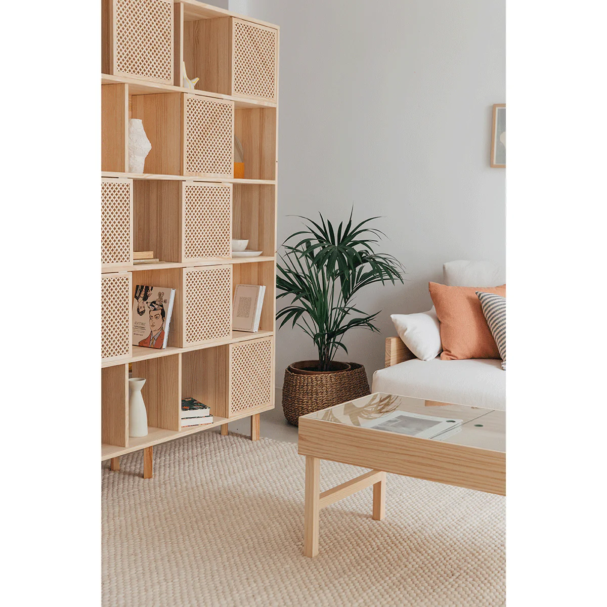 Bookcase Blava of pine with 5 or 10 doors 160 cm - Image 5