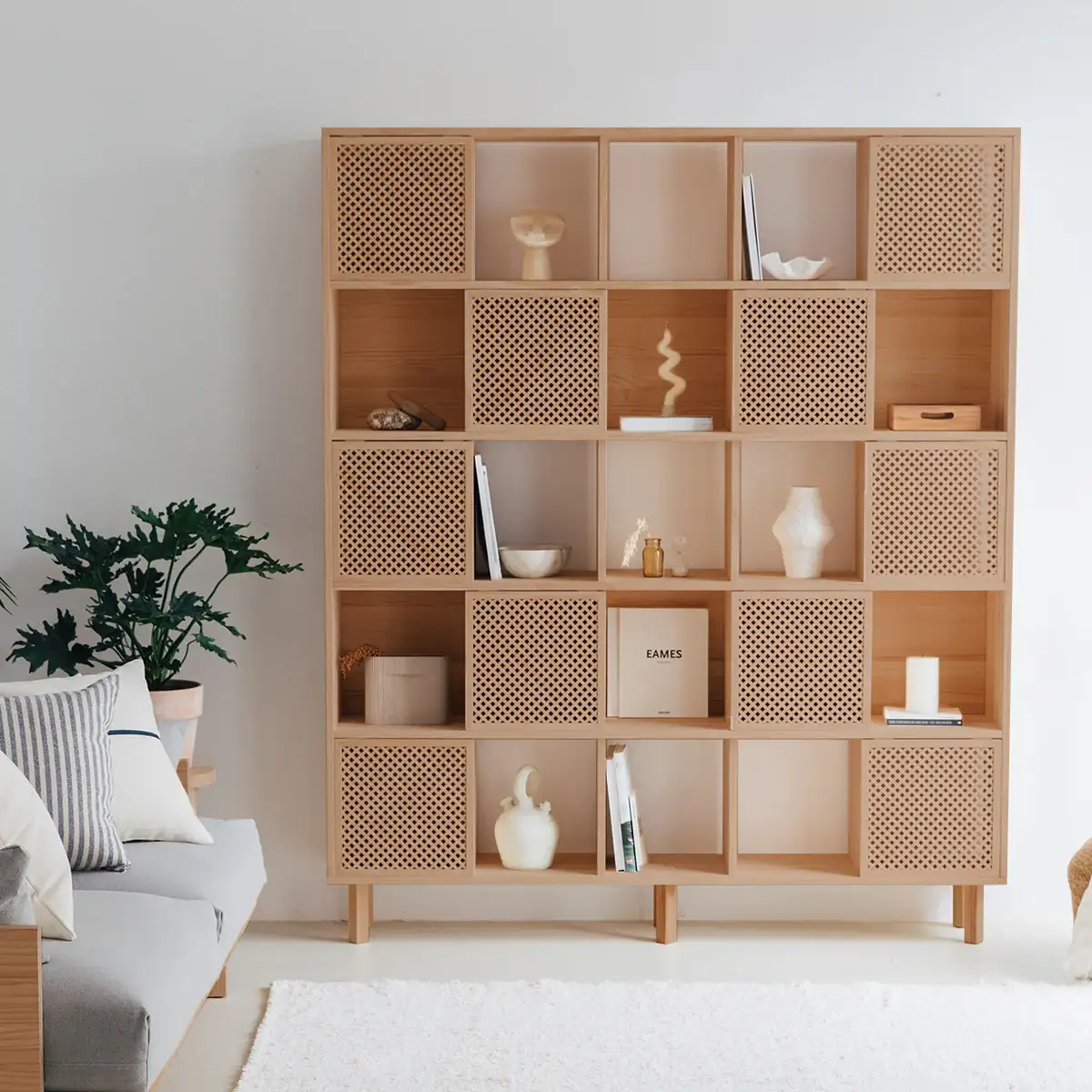 Bookcase Blava of pine with 5 or 10 doors 160 cm - Image 9