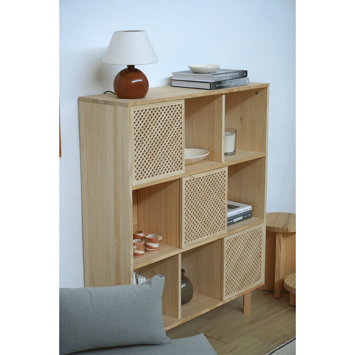 Shelving Mica in pine with 3 doors 98 cm - Image 3