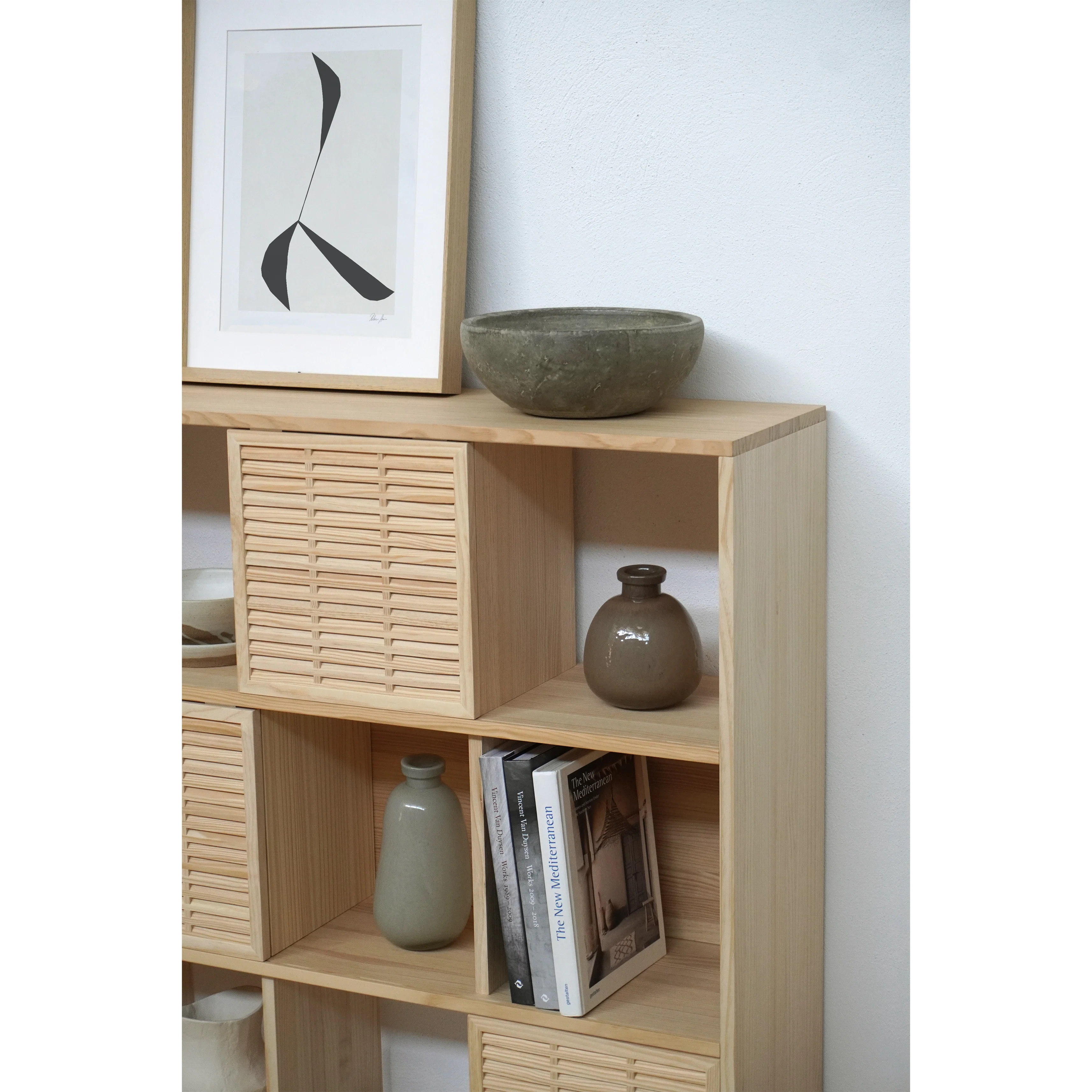 Shelving Morell in pine with 3 doors mallorquina 98 cm - Image 3