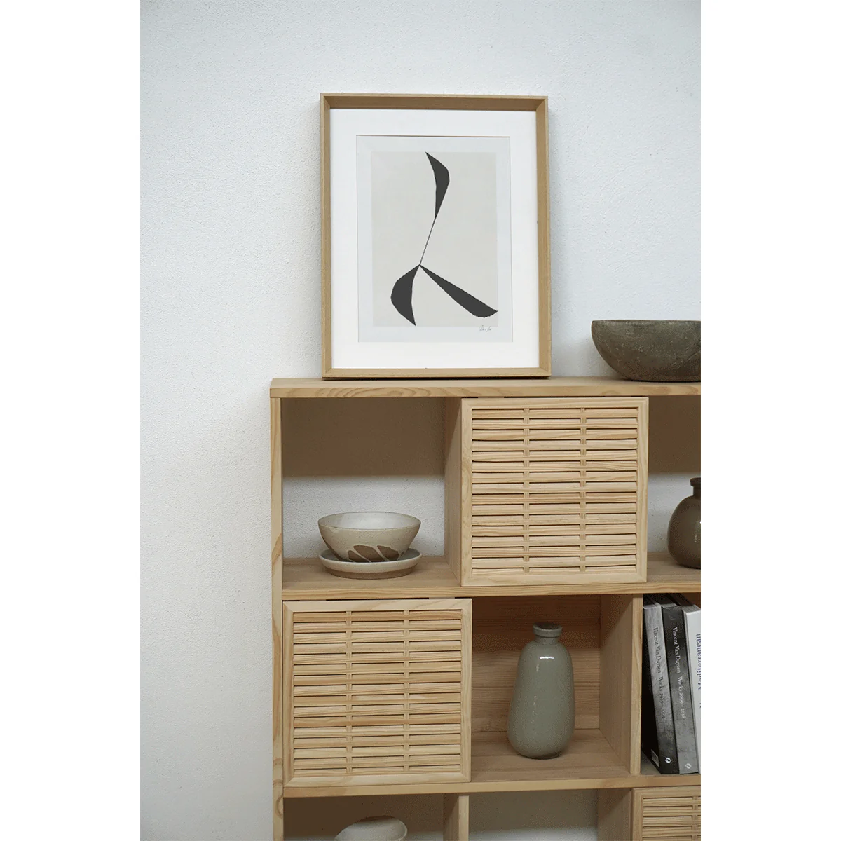 Shelving Morell in pine with 3 doors mallorquina 98 cm - Image 4