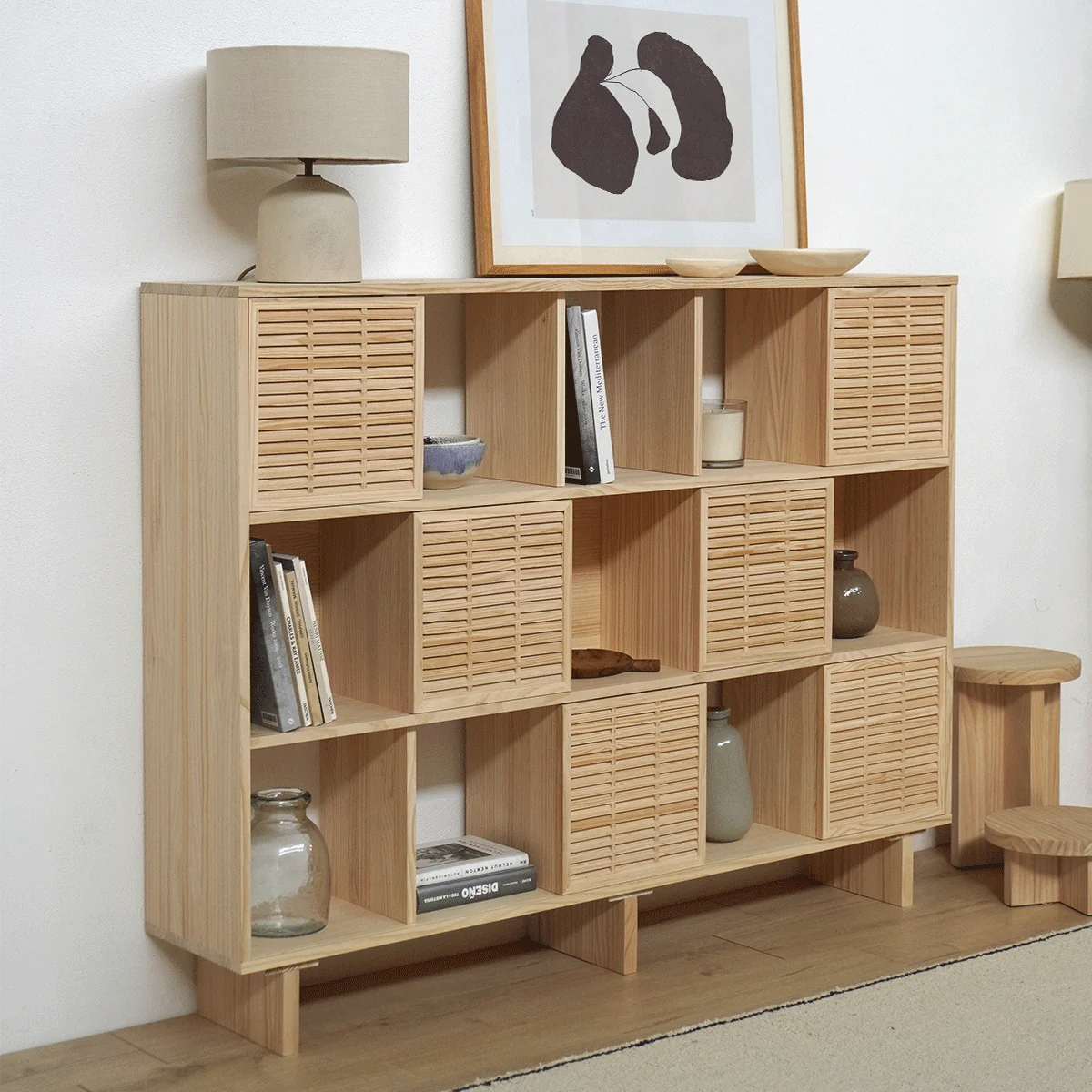 Shelving Morella of pine with 3 or 6 doors mallorquina 160 cm - Image 3