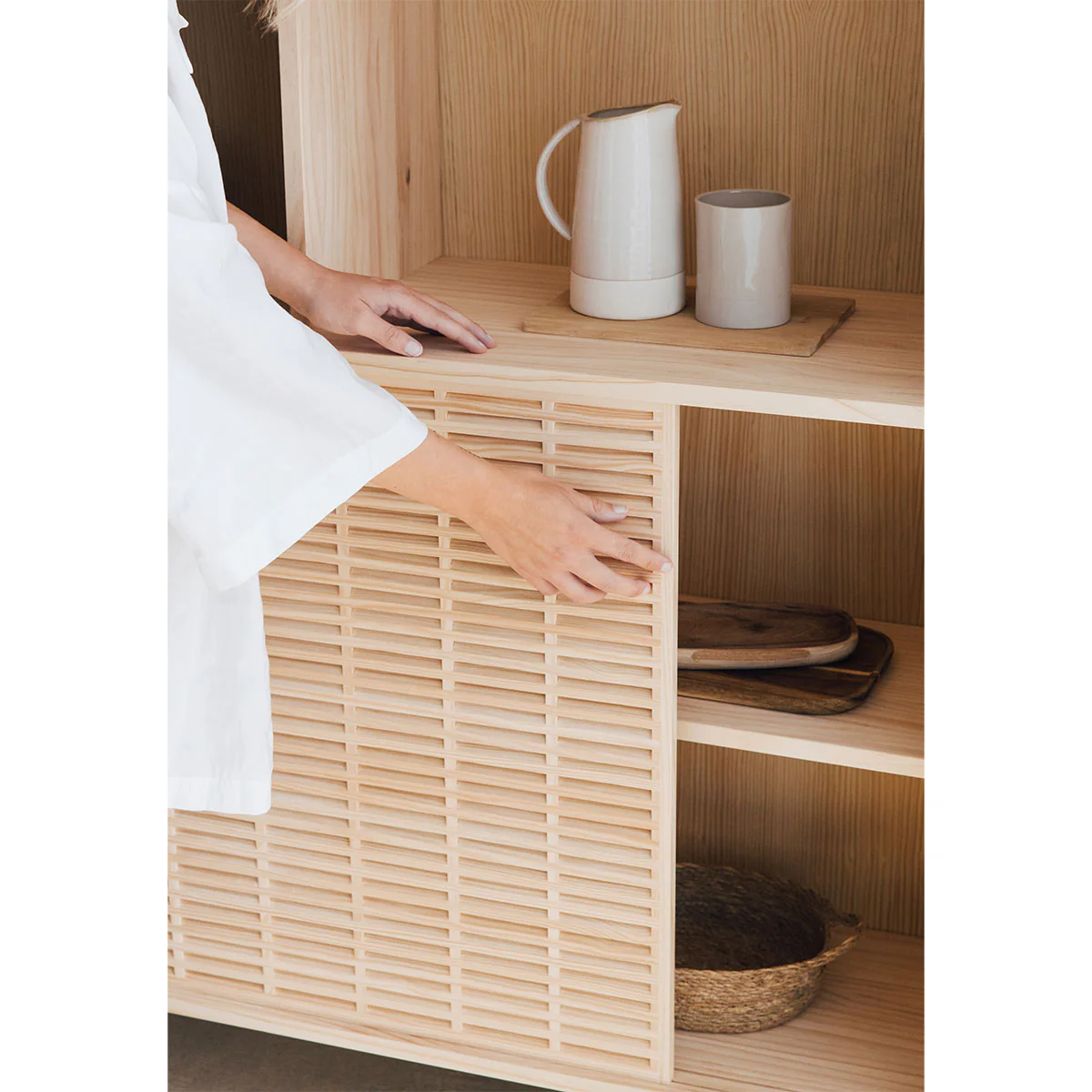 Sideboard Formentera pine with 2 doors 120 cm - Image 4