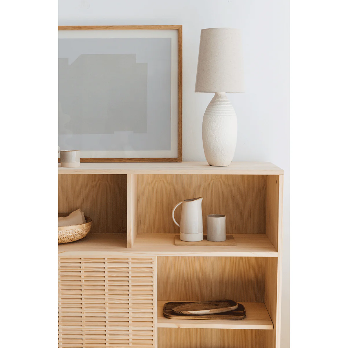 Sideboard Formentera pine with 2 doors 120 cm - Image 5