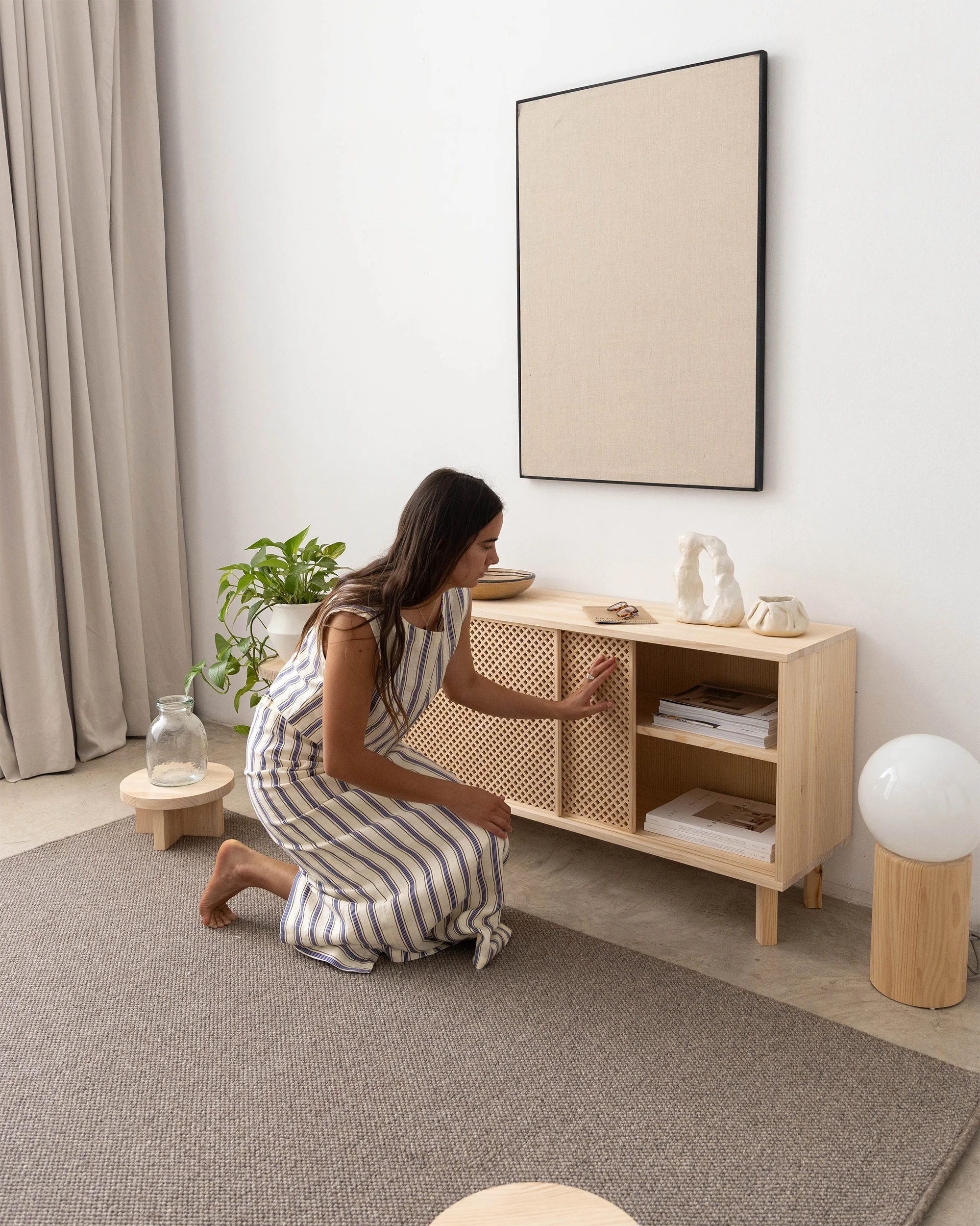 Granadella pine sideboard with 1 or 2 doors 120 cm - Image 8