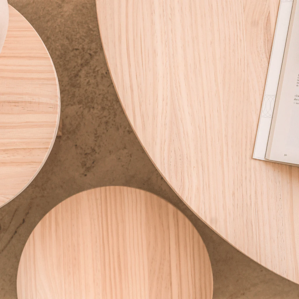 Calpe - Natural wooden stool 42 cm - Image 7