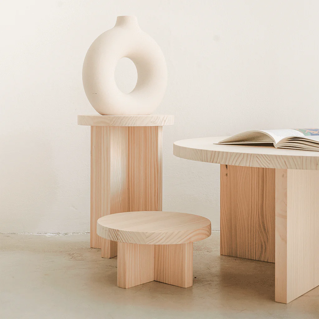 Denia - Stool in pine wood 42 cm - Image 3