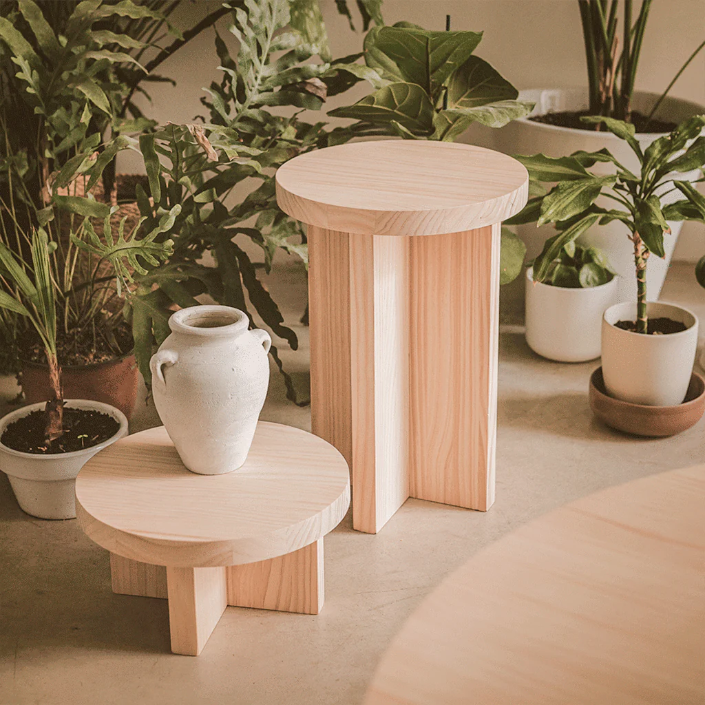 Denia - Stool in pine wood 42 cm - Image 4