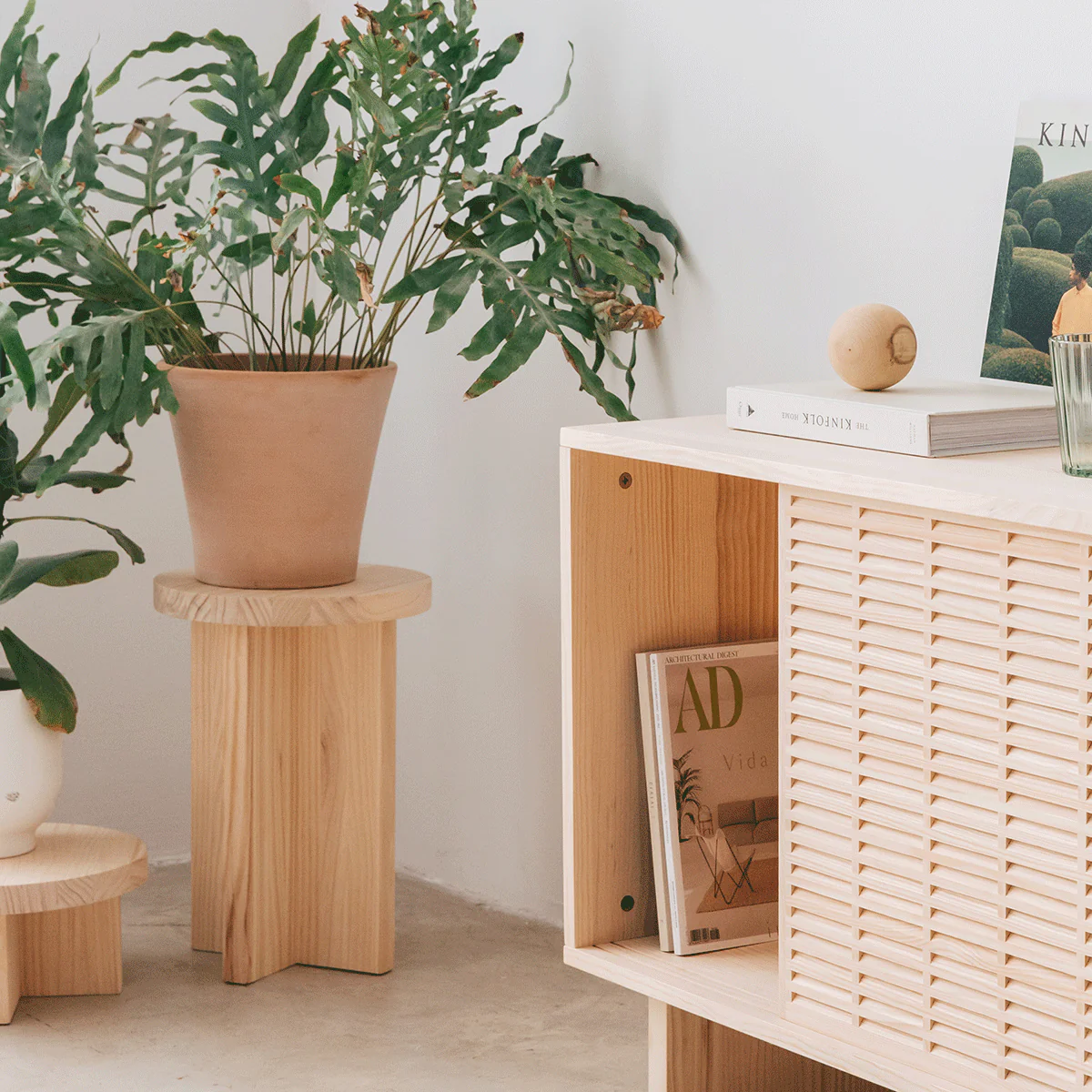 Denia - Stool in pine wood 42 cm - Image 5