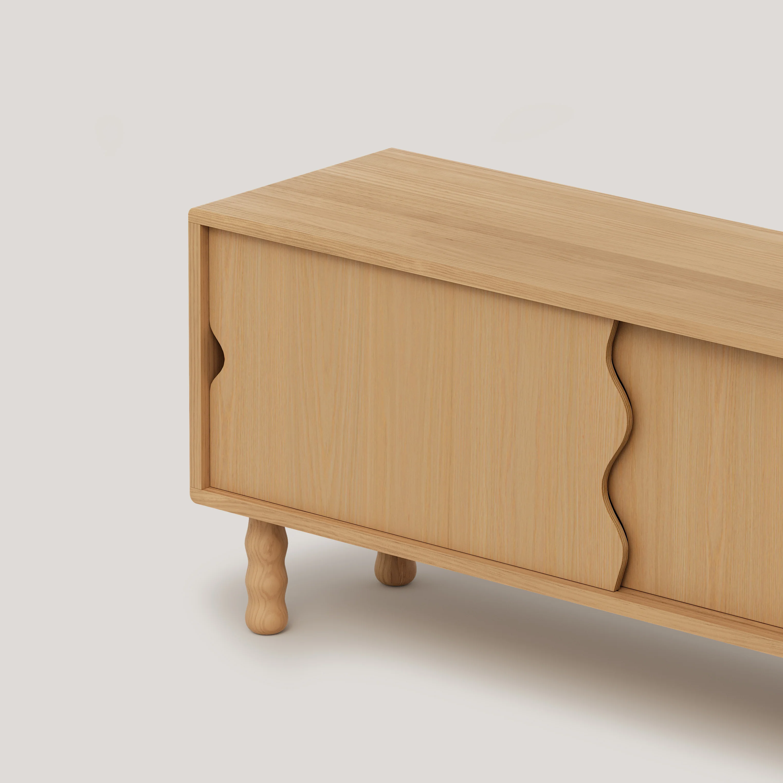 Malaret TV stand in pine wood with 3 doors 180 cm - Image 7