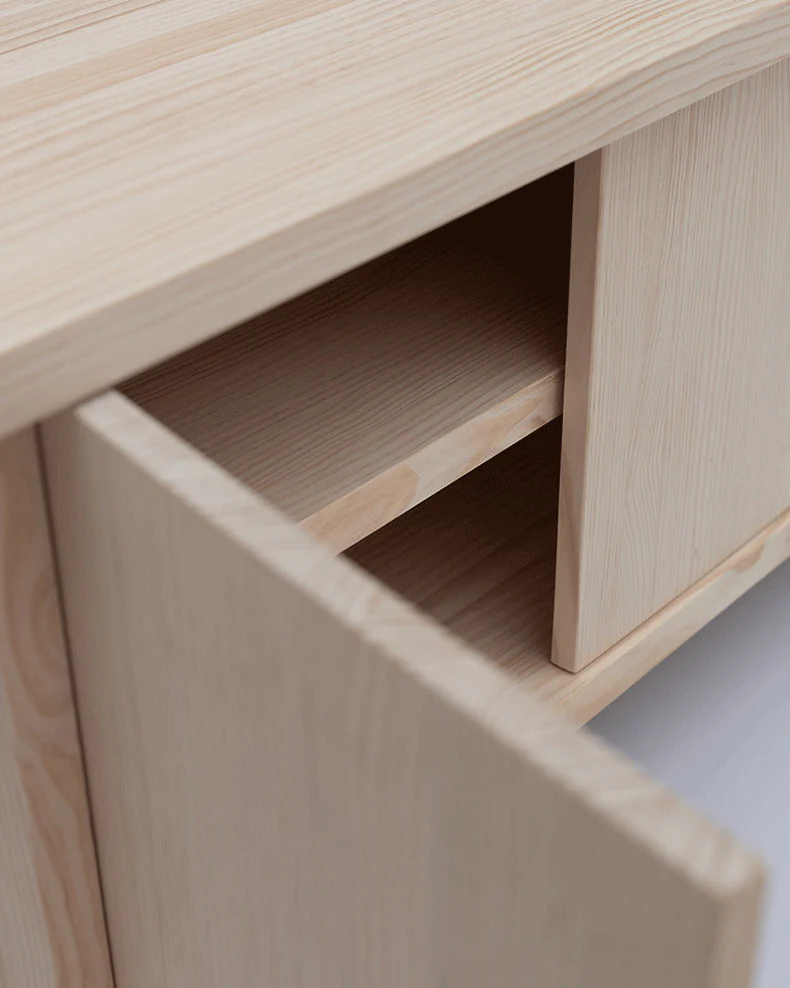 Pada TV stand of solid pine wood with 4 doors 180 cm - Image 6