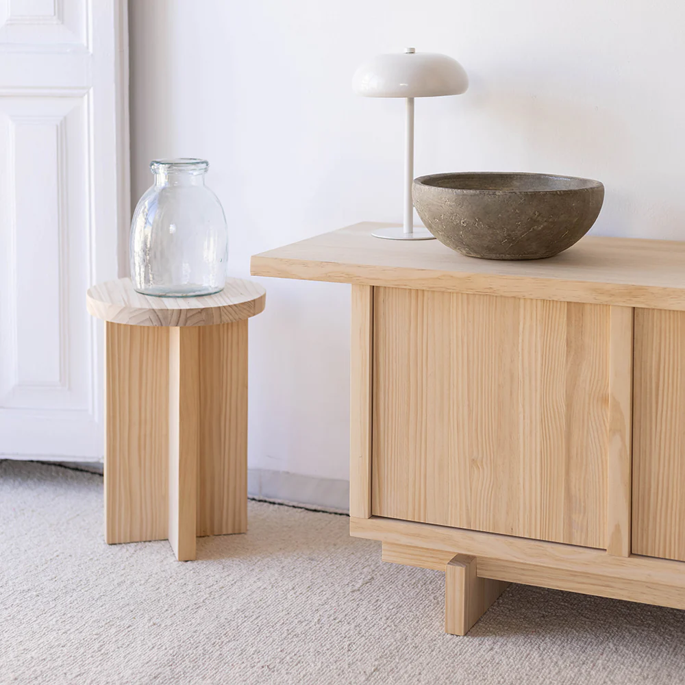 Pi TV furniture made of solid wood with 3 doors 148 cm - Image 3