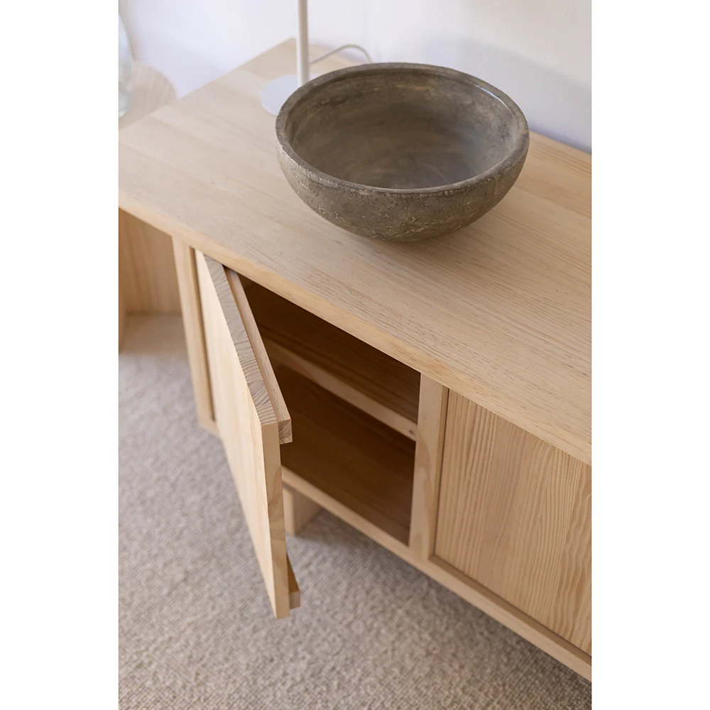 Pi TV furniture made of solid wood with 3 doors 148 cm - Image 4