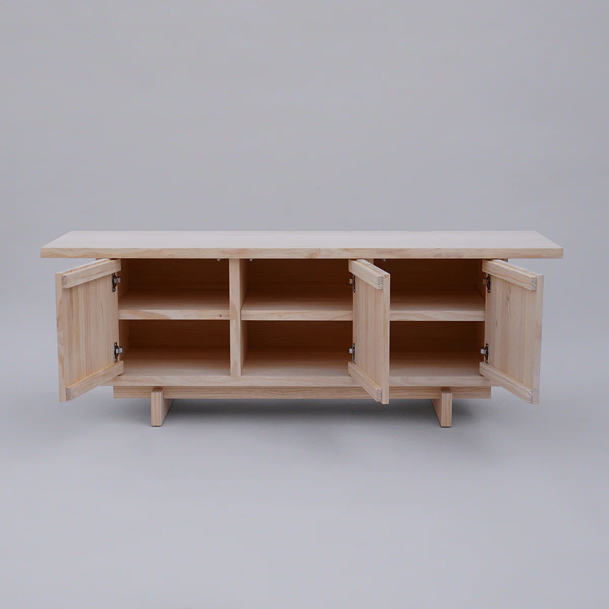 Pi TV furniture made of solid wood with 3 doors 148 cm - Image 6