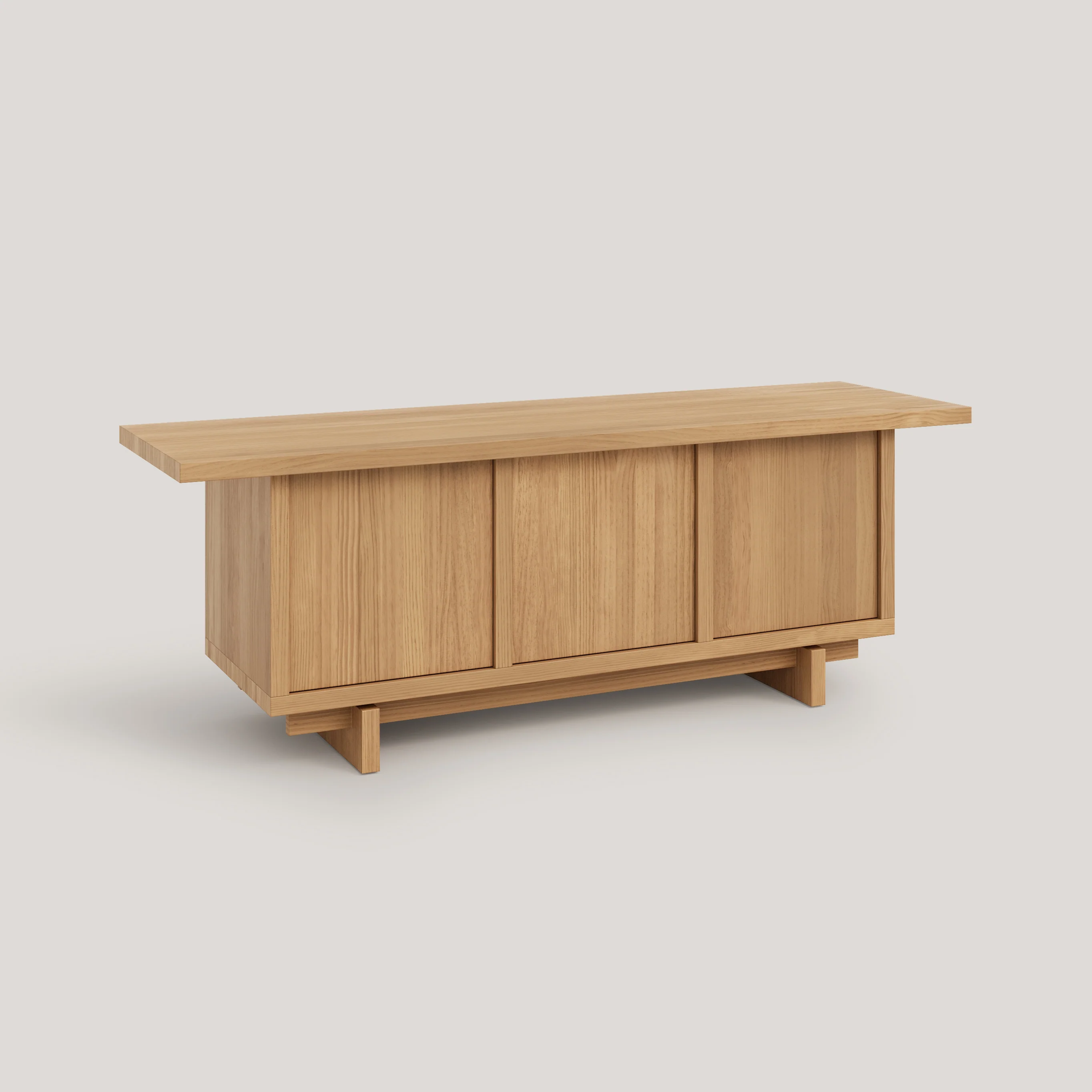 Pi TV furniture made of solid wood with 3 doors 148 cm - Image 9