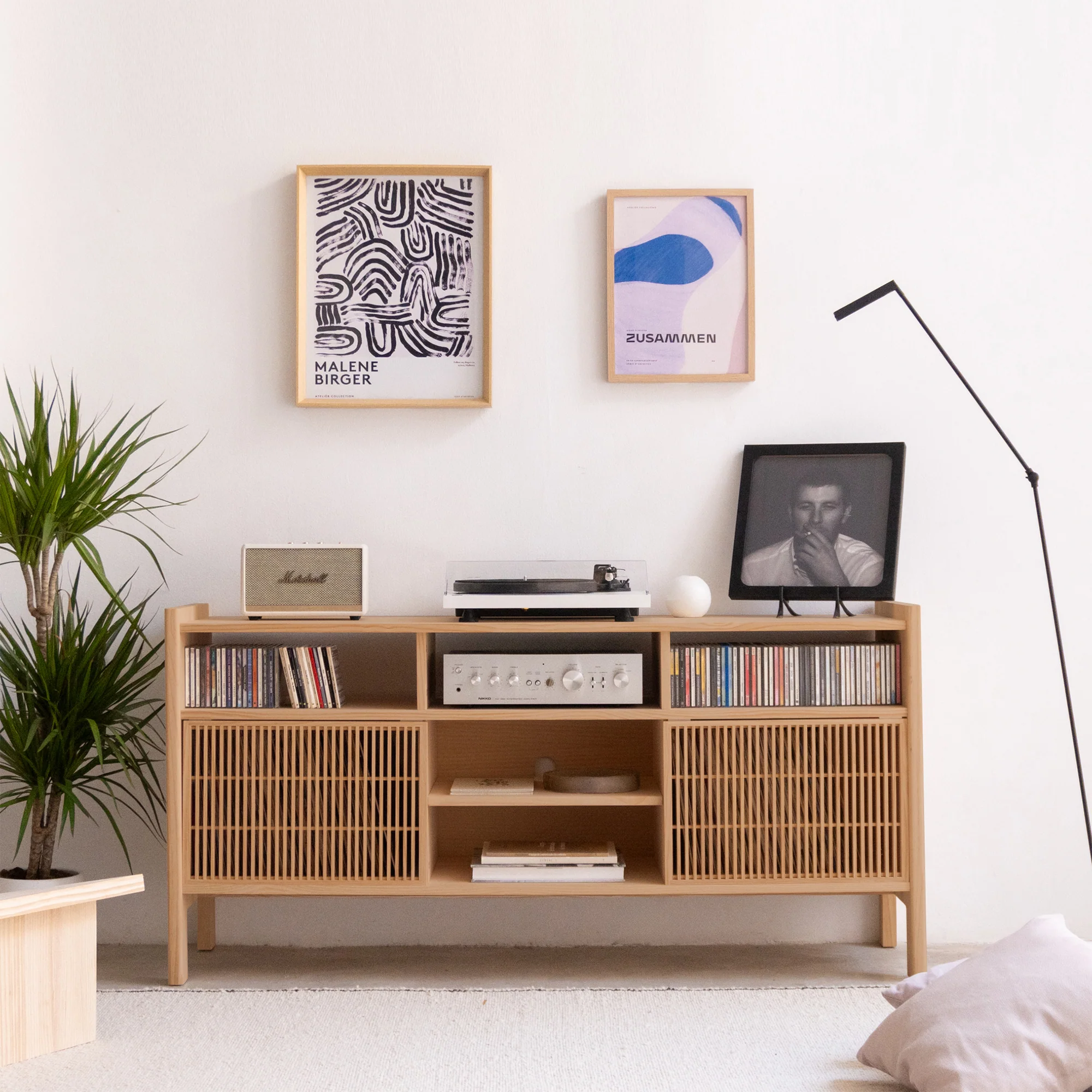 Bassa solid wood sideboard for vinyl records 1 or 2 doors 151 cm - Image 13