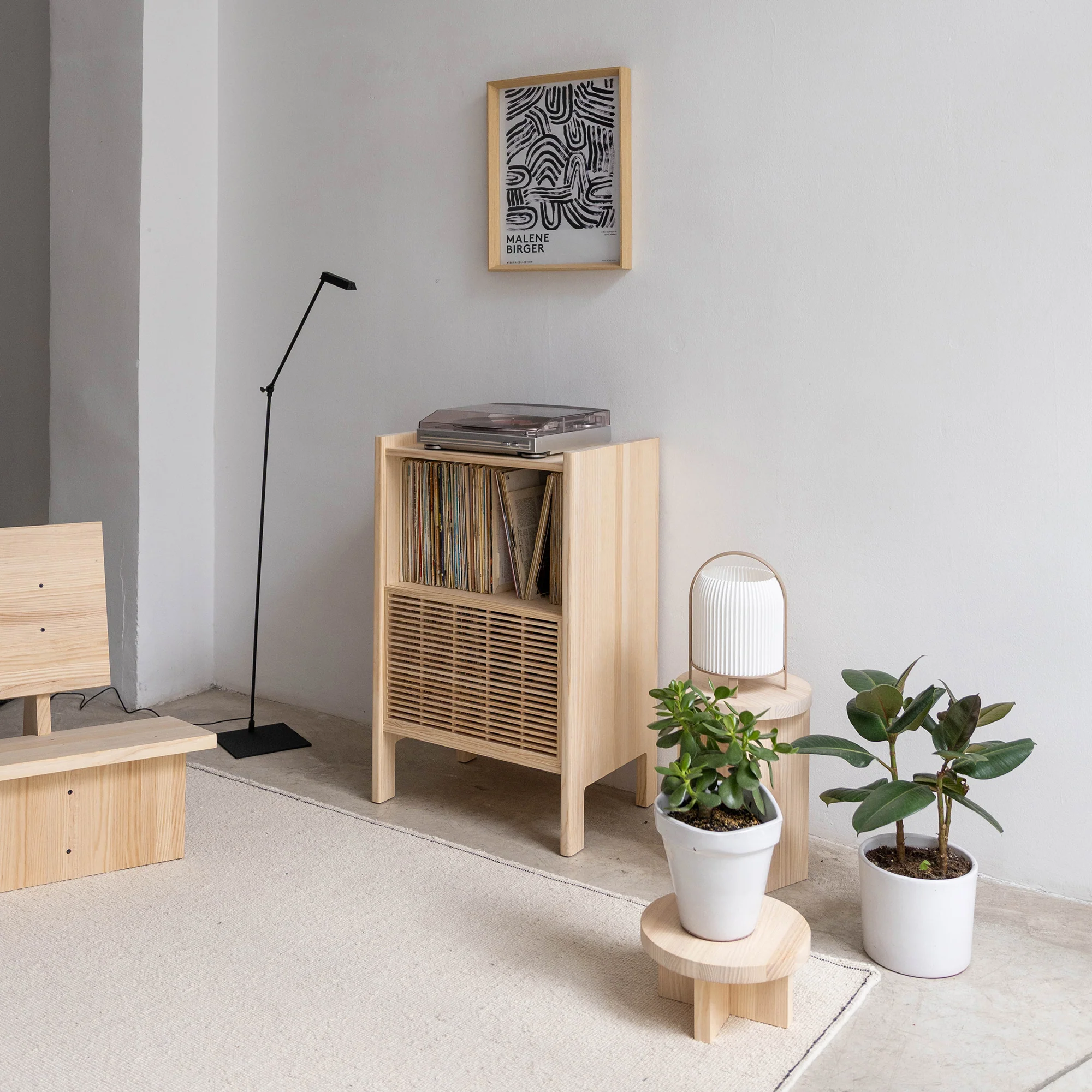 Baster solid wood sideboard for vinyl records 1 door 59 cm - Image 4