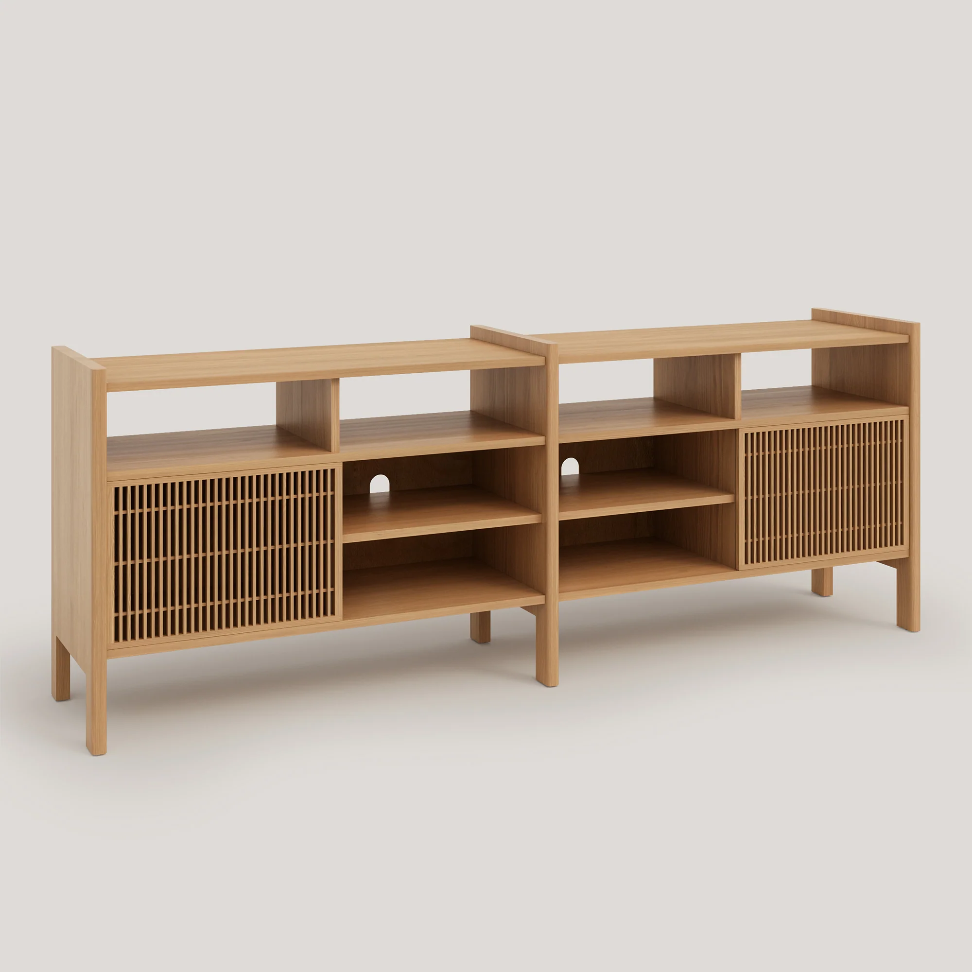 Mesquida medium sideboard in solid wood for vinyl records 2 doors 201 cm - Image 12