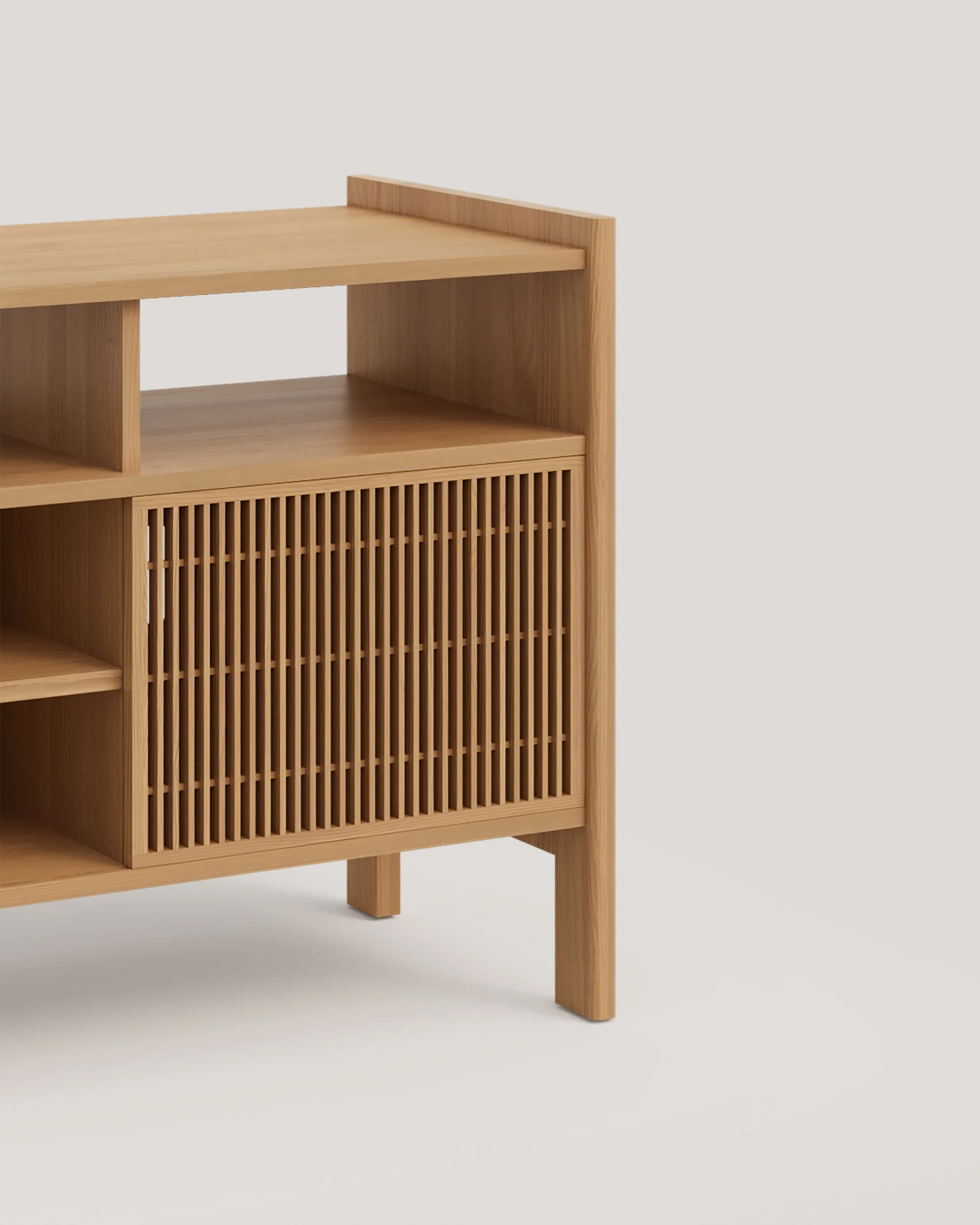 Mesquida large sideboard in solid wood for vinyl records 3 doors 301 cm - Image 13