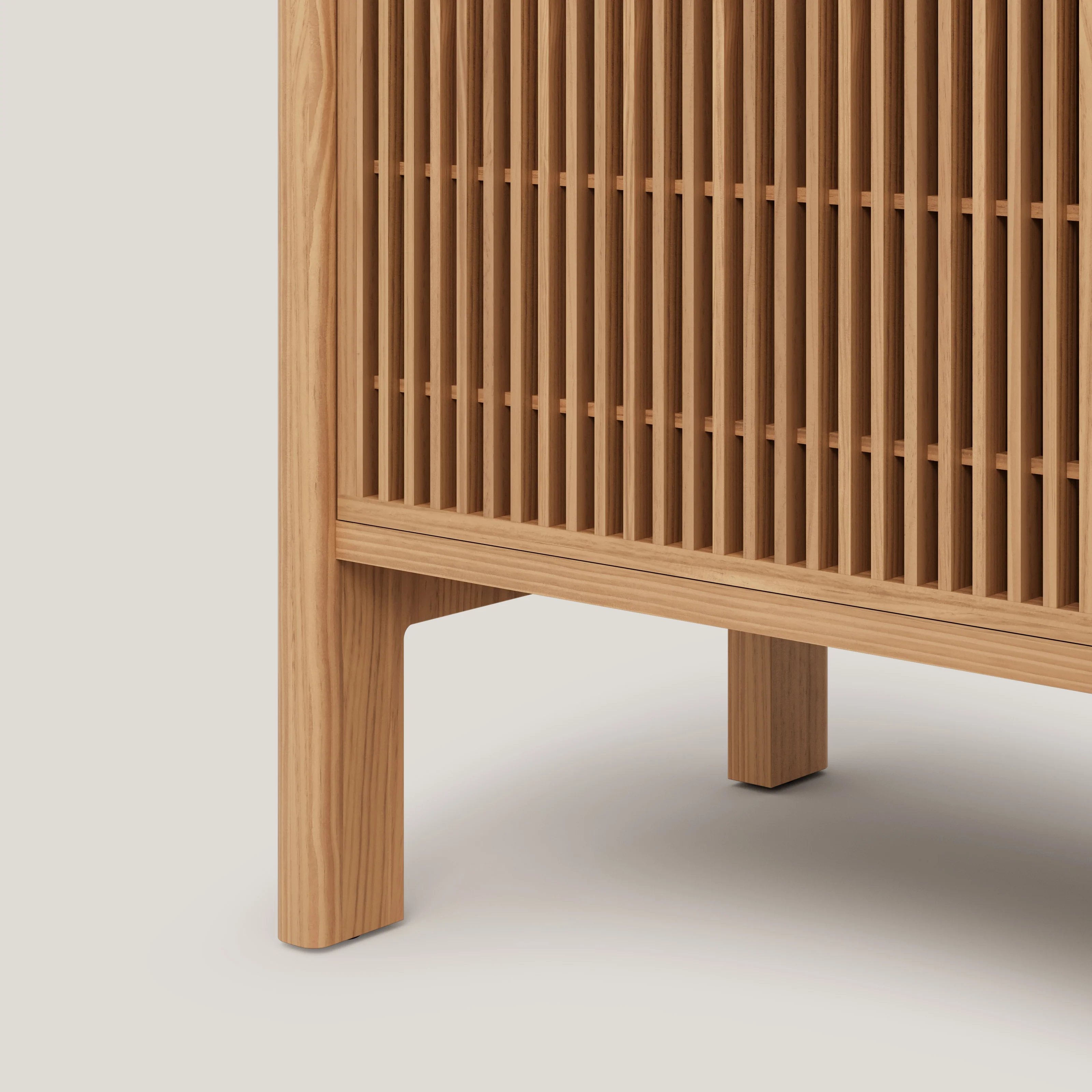 Mesquida large sideboard in solid wood for vinyl records 3 doors 301 cm - Image 15