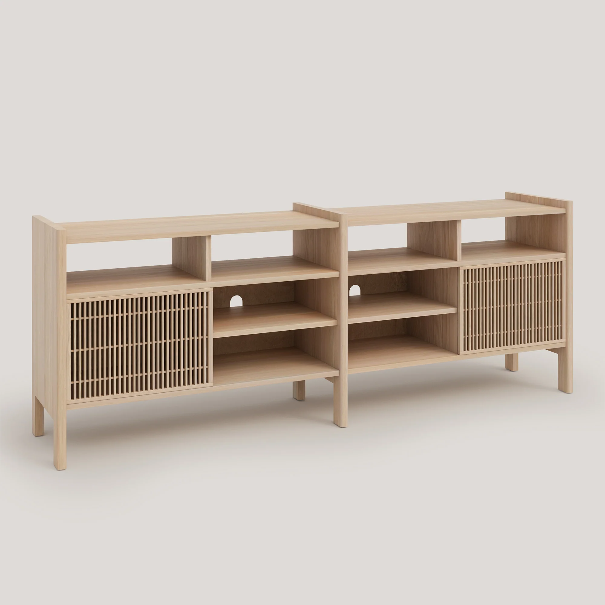 Mesquida medium sideboard in solid wood for vinyl records 2 doors 201 cm - Image 9