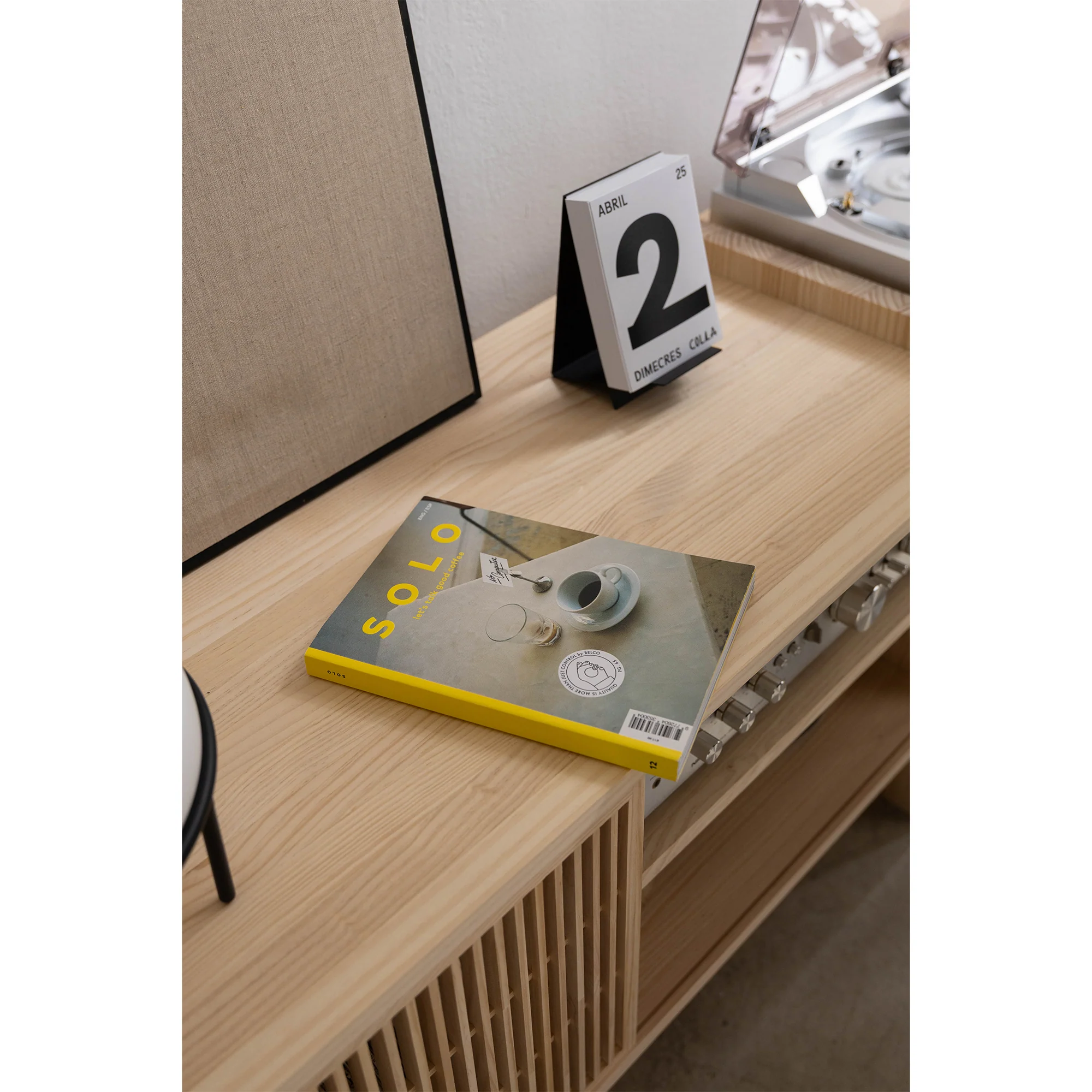 Medium Mendia TV furniture in solid wood for vinyl records 2 doors 201 cm - Image 5