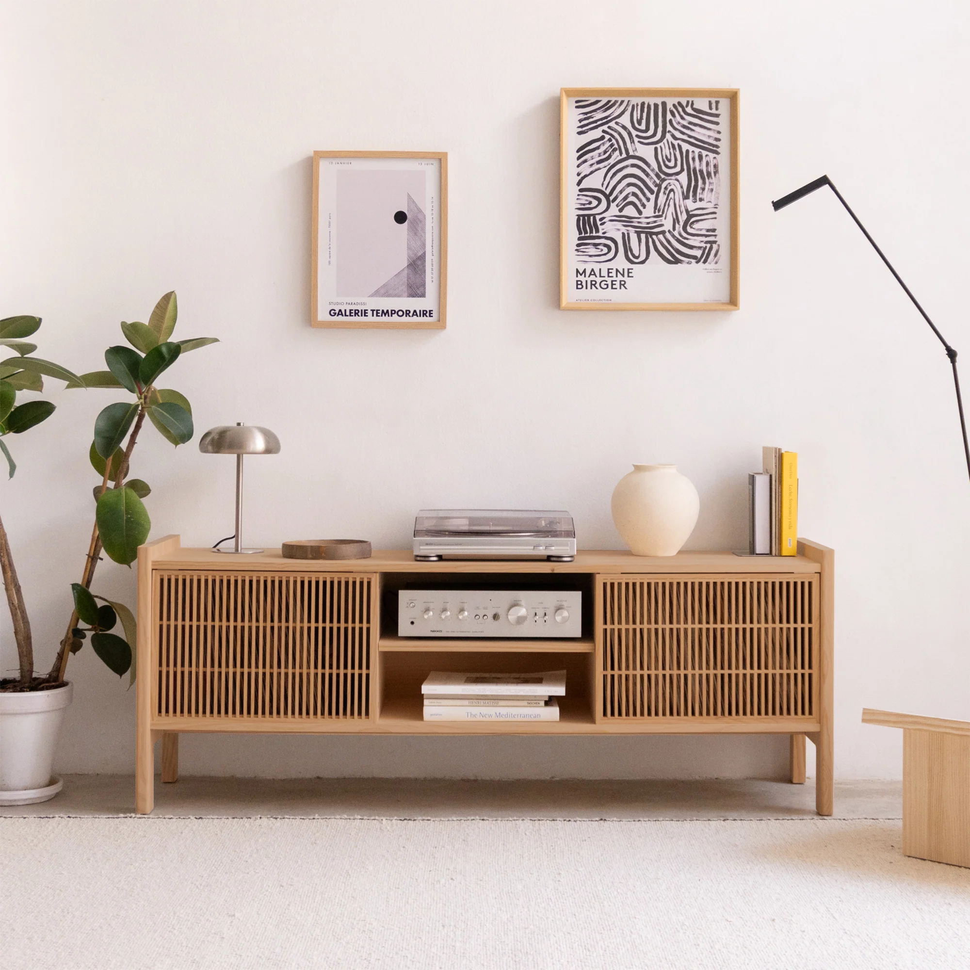 Tarida solid wood TV furniture for vinyl records 1 or 2 doors 151 cm - Image 13