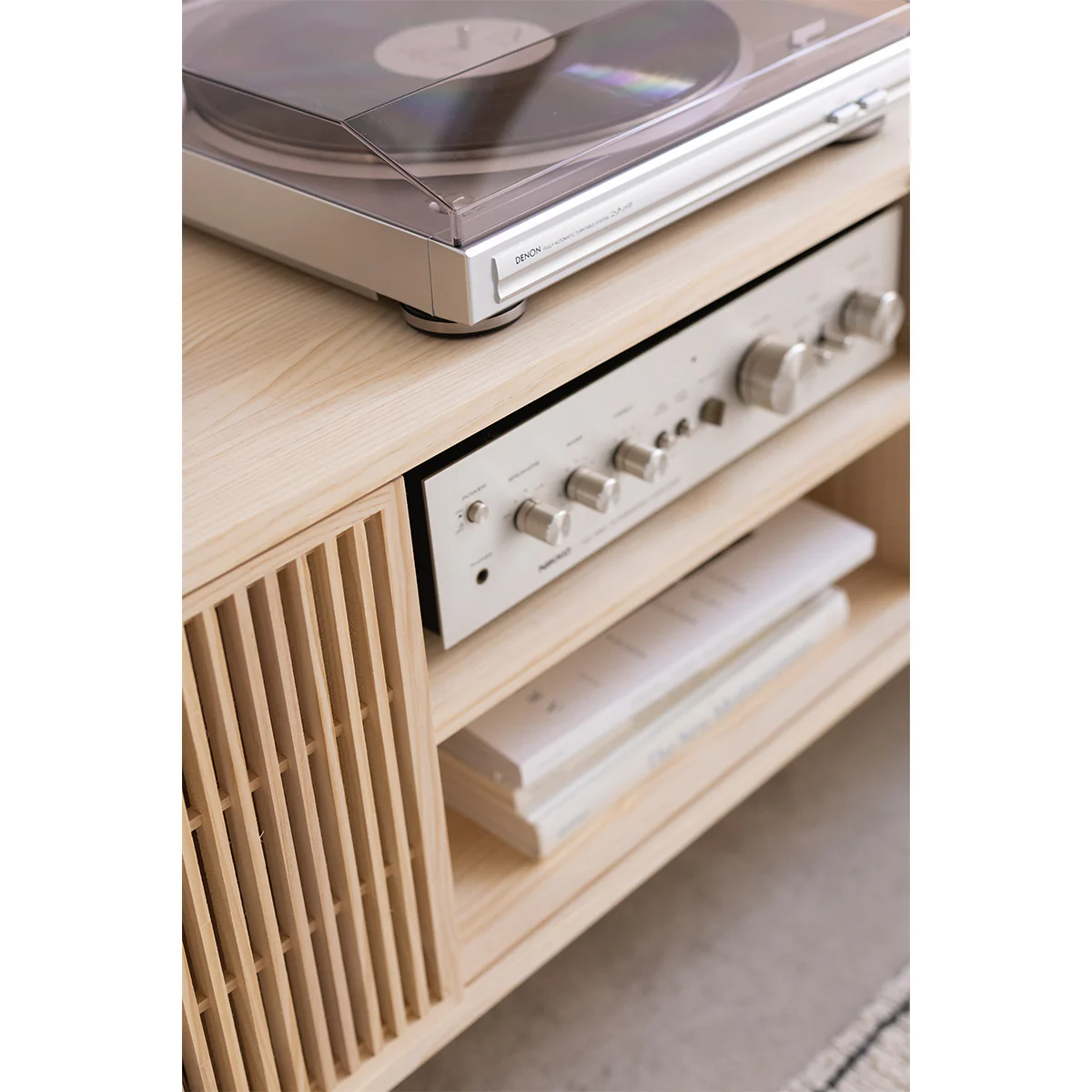 Tarida solid wood TV furniture for vinyl records 1 or 2 doors 151 cm - Image 8